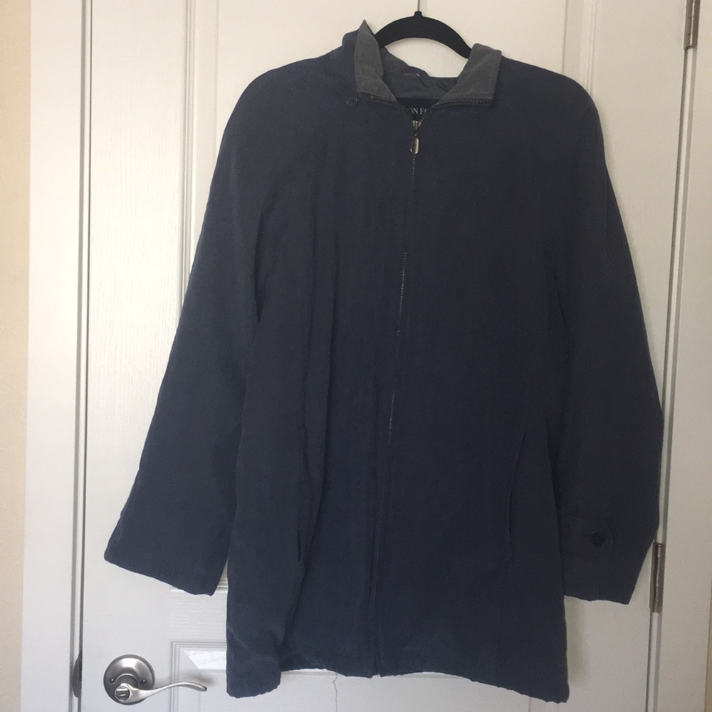 London Fog long zip up trench jacket